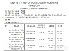 陕西100MW风电项目开标